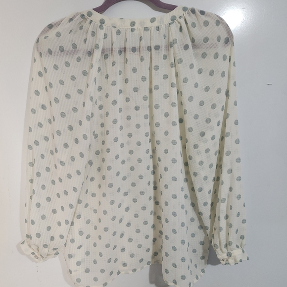 Mine Cream Polka Dot Women's Top, Size Small - Picture 6 of 8